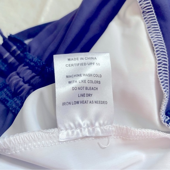 Mott50 Rash Guard size Large Blue Color Block Ruched Sides Tunic - Picture 4 of 8